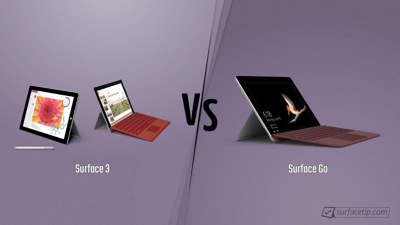 Surface 3 vs. Surface Go Detailed Specs Comparison