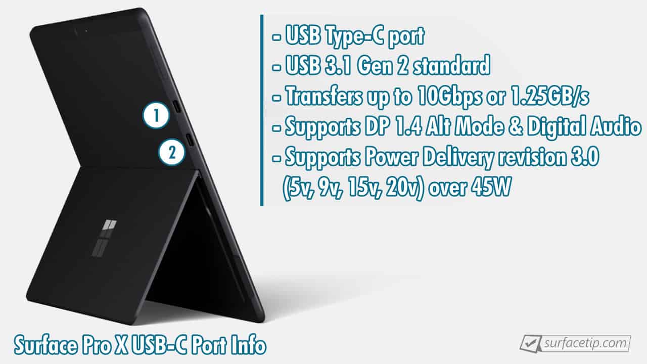 Does Surface Pro X have USBC port? SurfaceTip