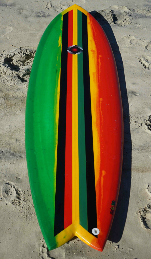 Evolve Rasta Fish Surfboard