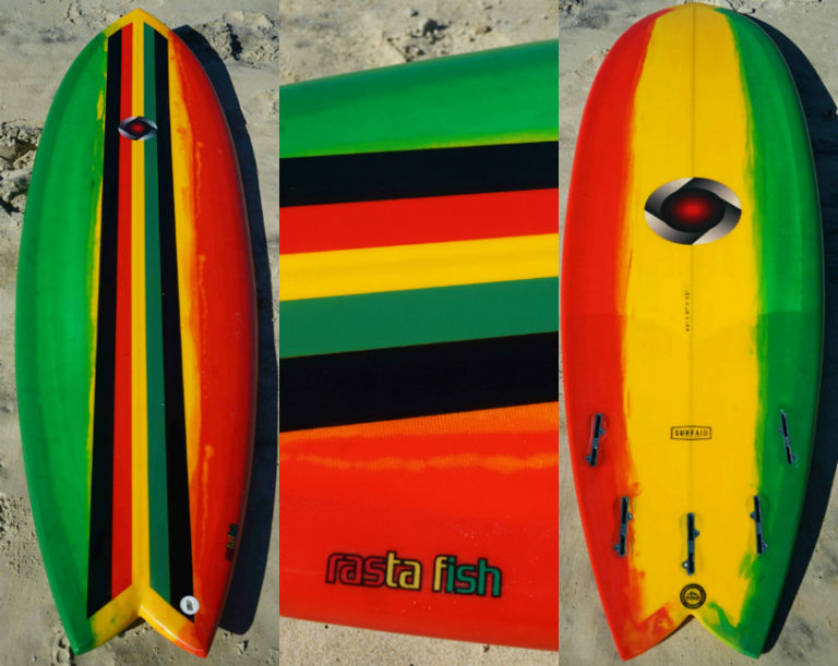 Evolve Rasta Fish Surfboard