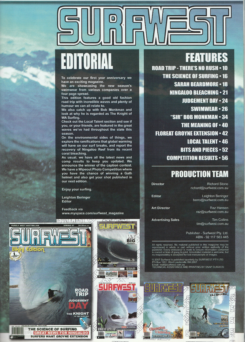 Surfwest Issue 5 Spring (5) Surfing Down South