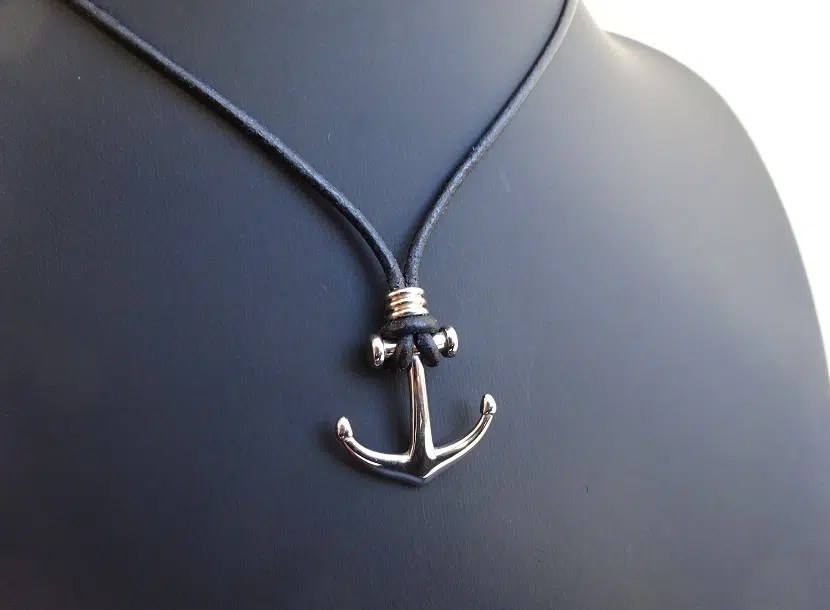 Anchor Pendant On Leather Surflegacy