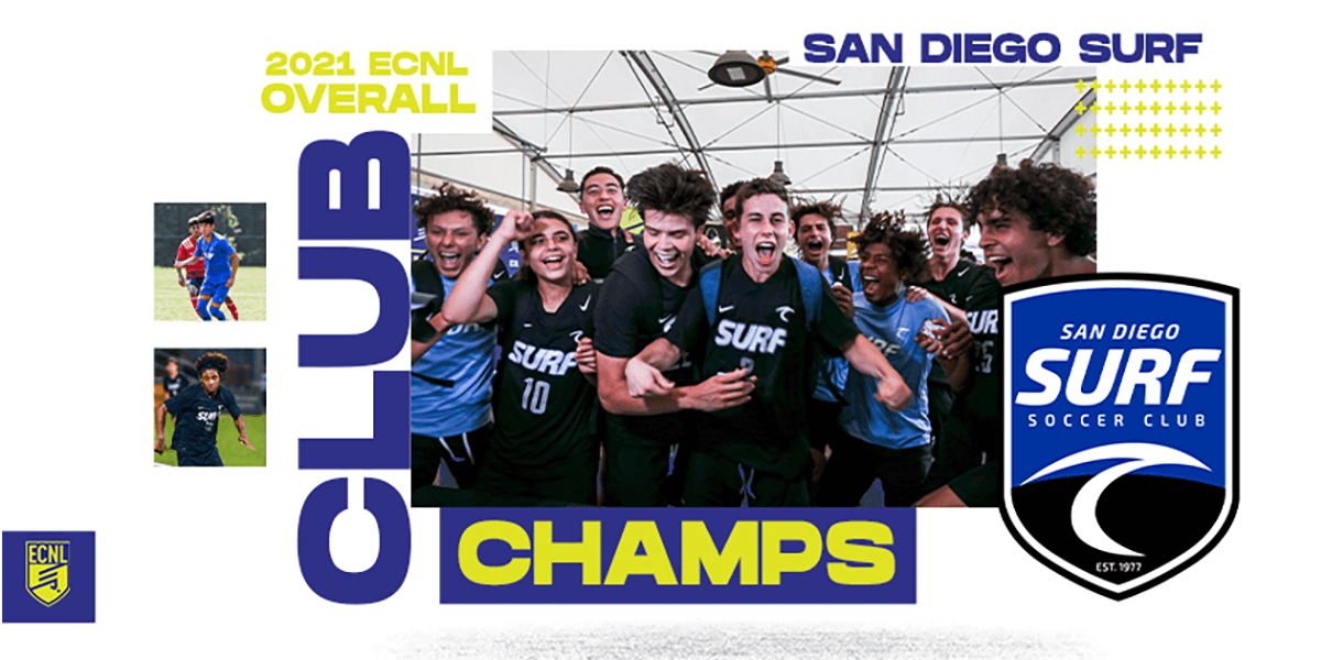 ECNL Boys Overall Club Award San Diego Surf Soccer Club