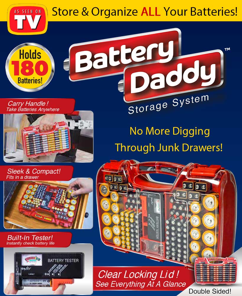 Organize & Store 180 Batteries with Battery Daddy Storage System