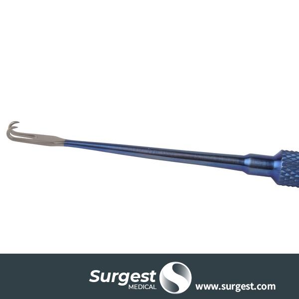 Robotti Skin Hook, Titanium, Double Prong, 2.1 mm width, 15cm Surgest