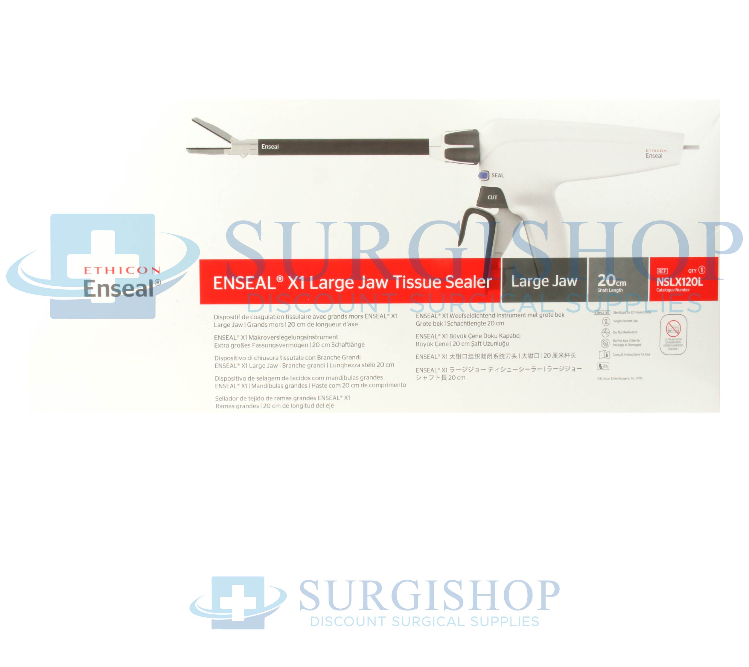 NSLX120L Ethicon Enseal X1 Curved Tip Tissue Sealer Large Jaw 13.0mm