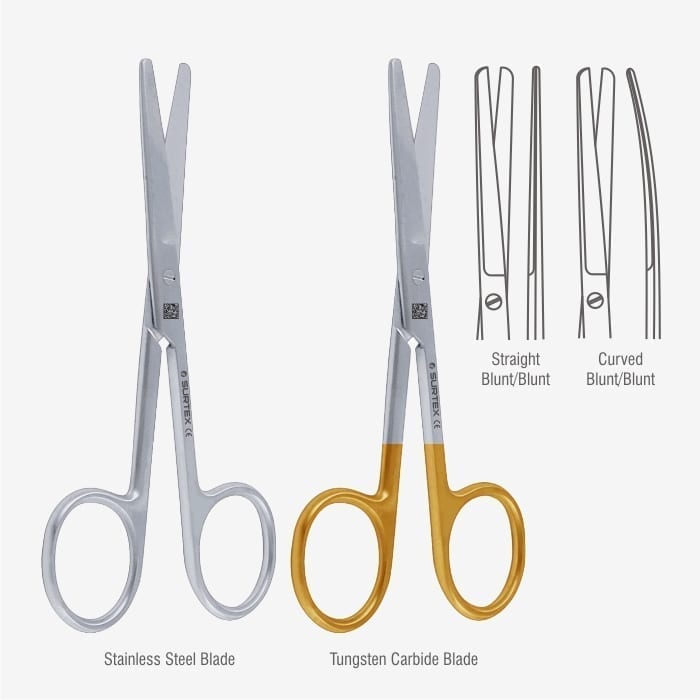 Operating Scissor Curved Blunt/Blunt 16.5 cm 6 1/2″ Stainless Steel Surgitech