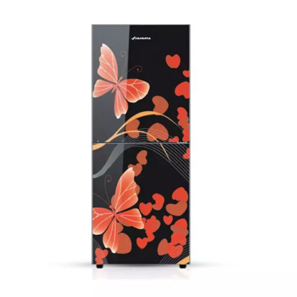 JAMUNA FRIDGE 228 liter JE2B8JFCD RED BUTTERFLY GLASS DOOR ( OFFICIAL