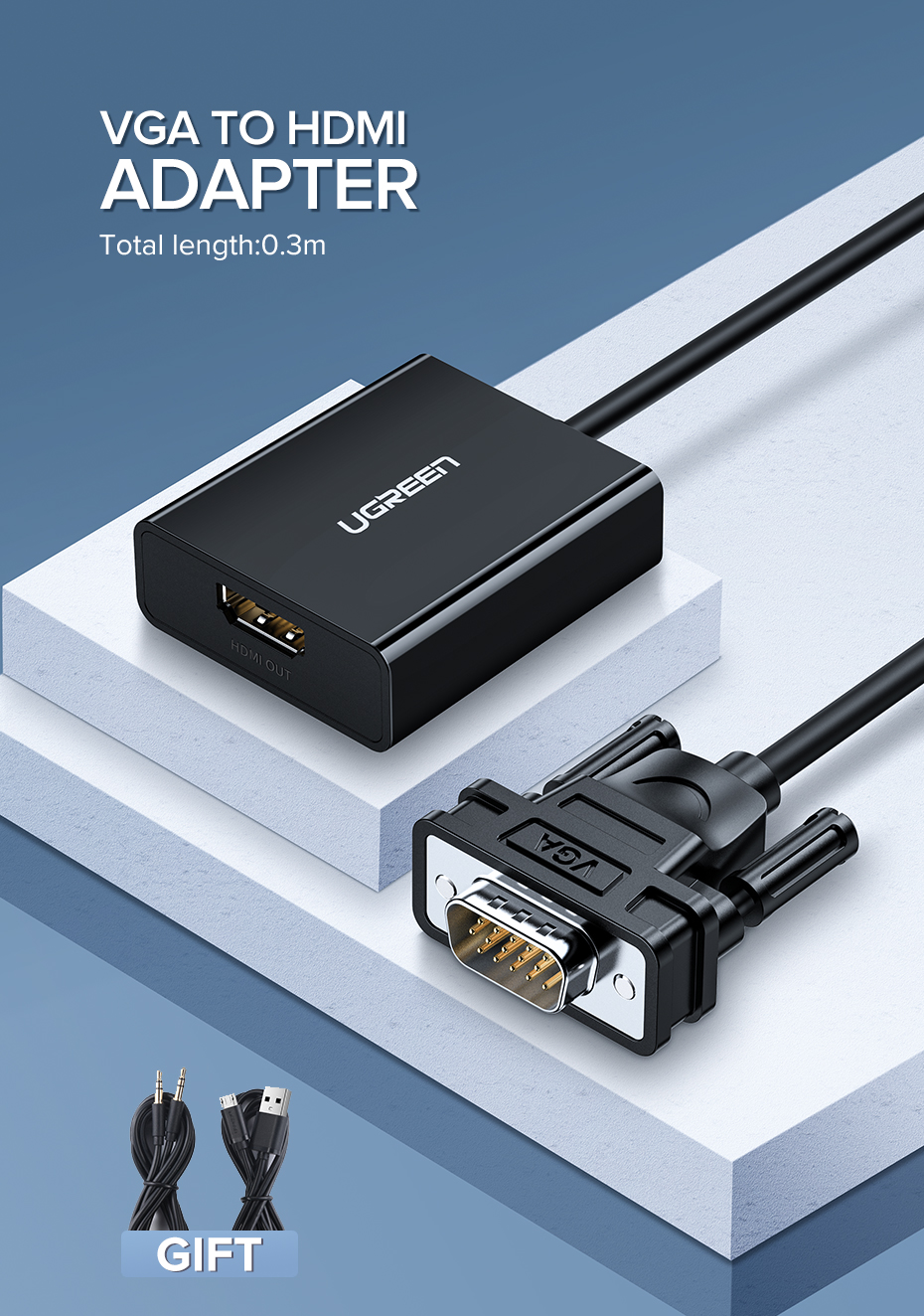 UGREEN VGA to HDMI Converter BLACK Surovi Enterprise Ltd.