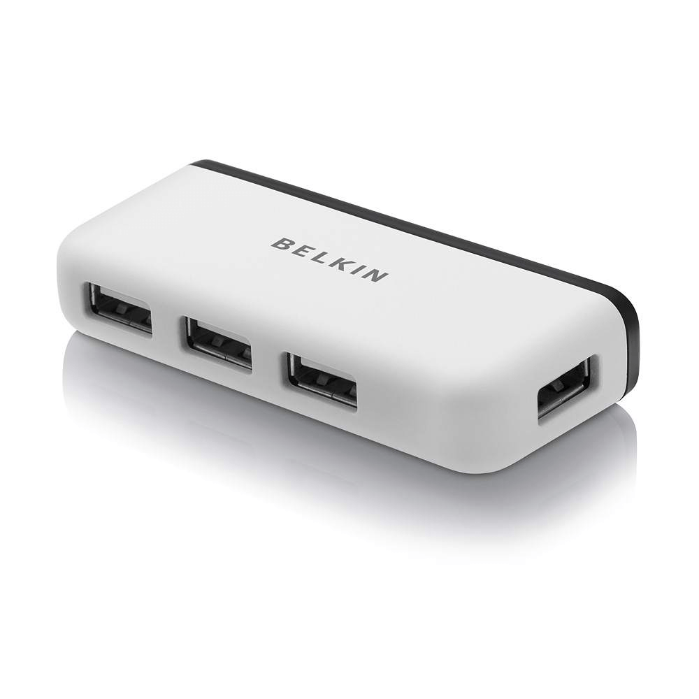 Belkin Travel 4Port USB 2.0 Hub with BuiltIn Cable Management (White