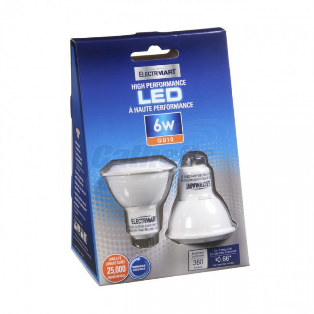 Ampoule DEL GU10 6.5W intensité variable blanc Chaud de Electrimart