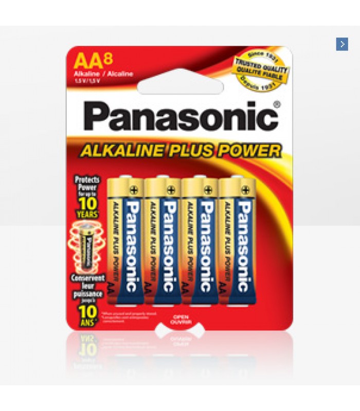 Panasonic AAA Alkaline Plus Battery Retail Pack 8 Pack AM4PA/8B