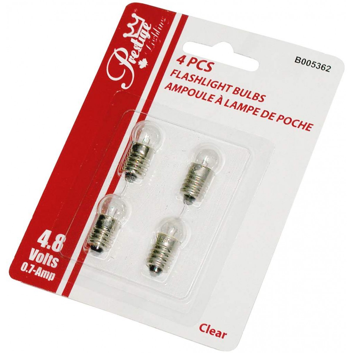 B005362 4Piece Flashlight Bulbs 0.7A/4.8V