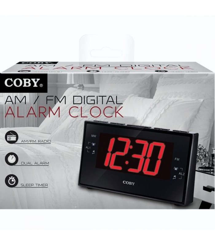 COBY CBCR103 Dual Alarm Clock AM/FM Radio CBCR103