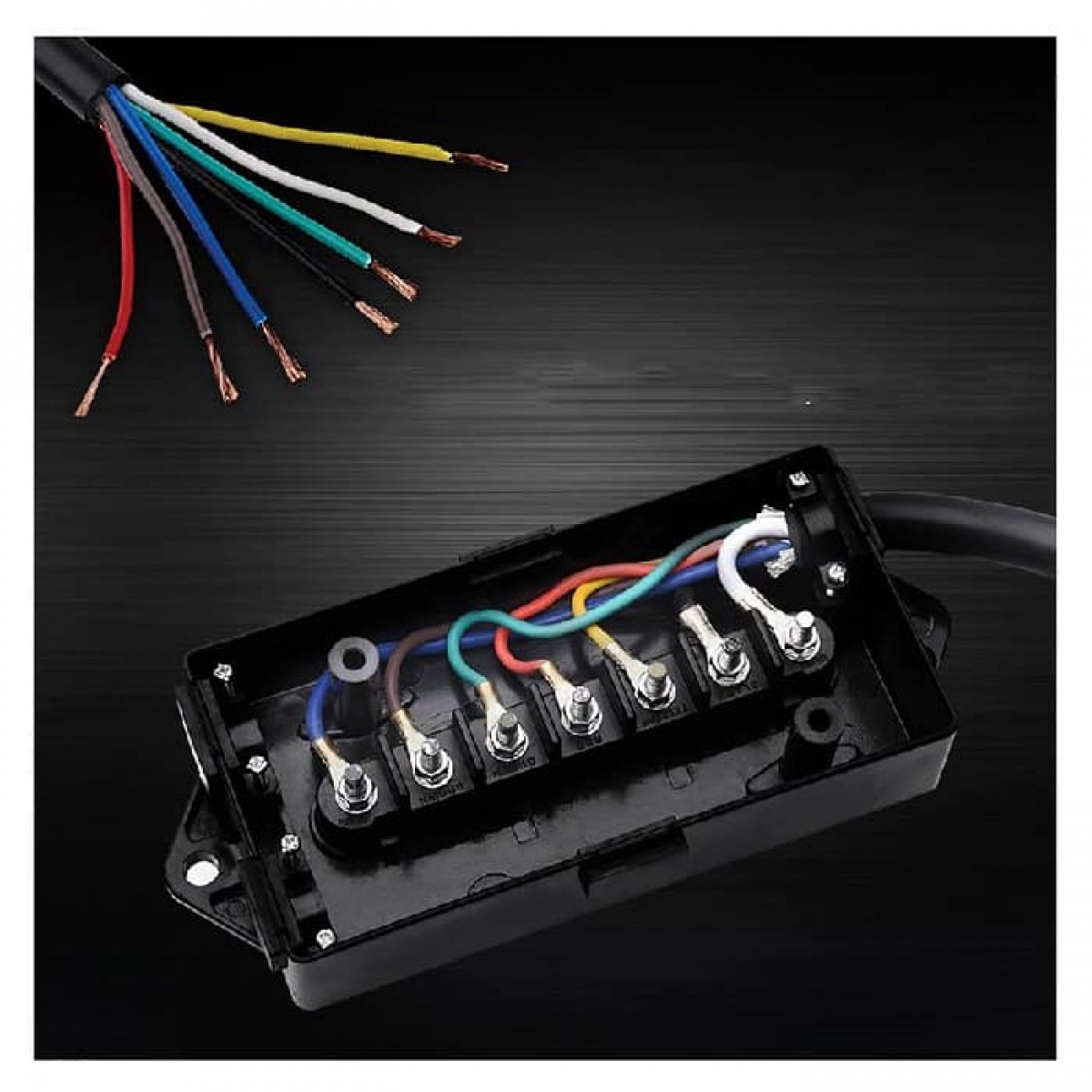 Wiring Harness with 7Way Male Blade Plug Junction Box for Trailers