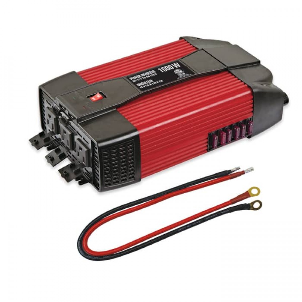 PureVolt Vehicle Power Inverter with 2 USB Ports, 3 AC Outlets and