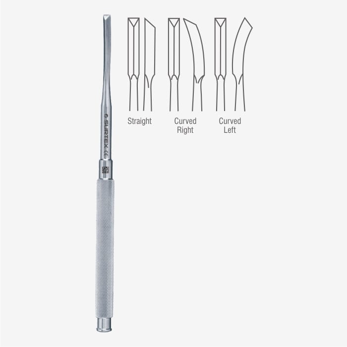 SURTEX® Gardner Bone Chisel Triangular Beveled Working End