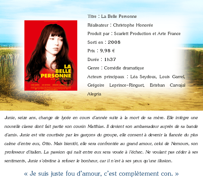 La Belle Personne Christophe Honoré Sur un air de boheme