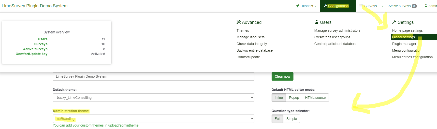 Limesurvey Admin Theme No Branding • Get your custom admin theme