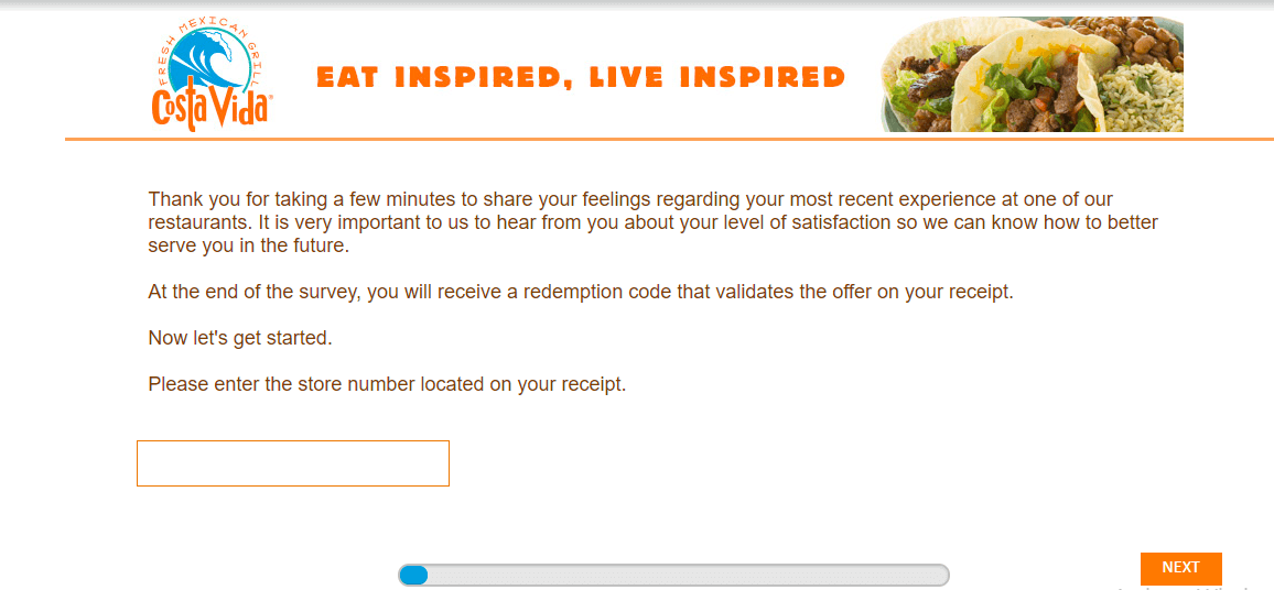 Costa Vida Customer Survey 2021 Enter & Win Free Coupon Code
