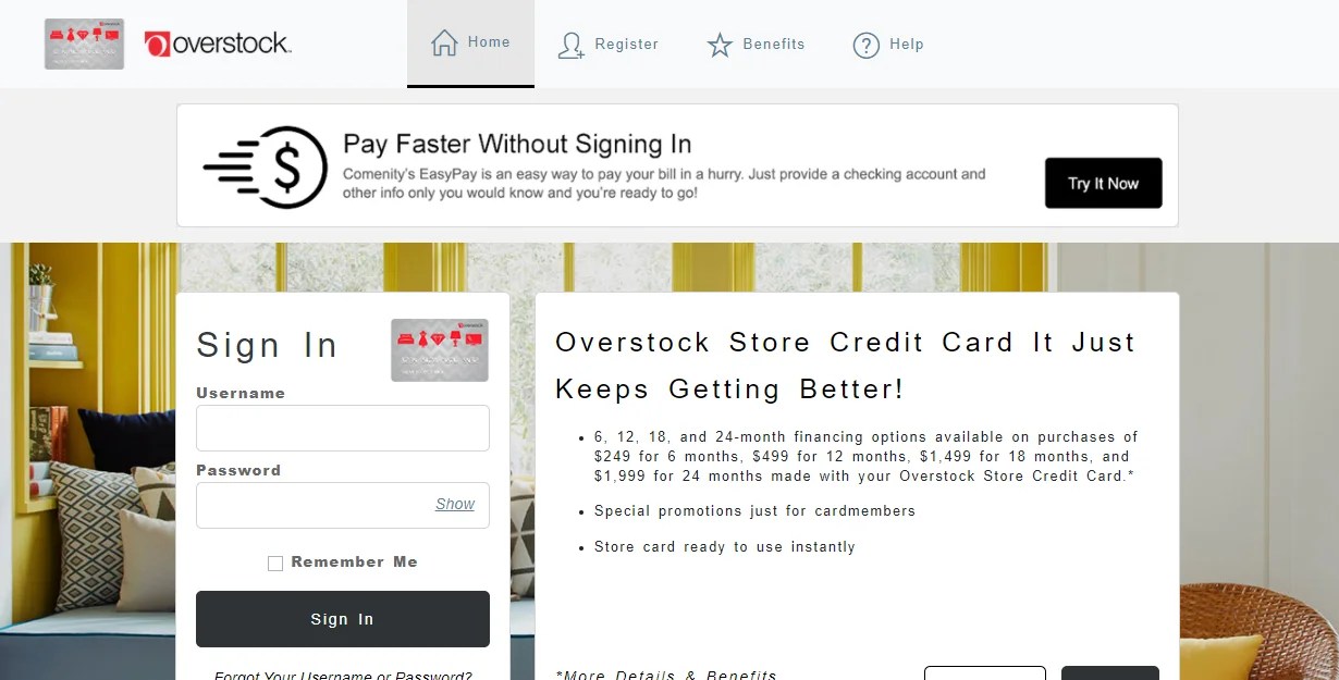 Manage your Overstock Store Credit Card Account Survey Land