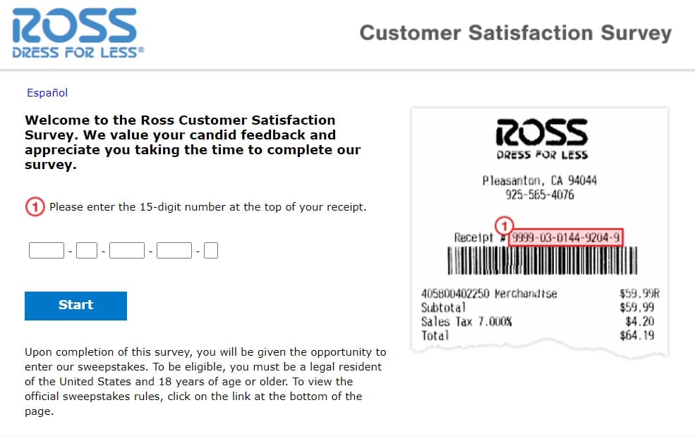 RossListens Ross Customer Satisfaction Survey