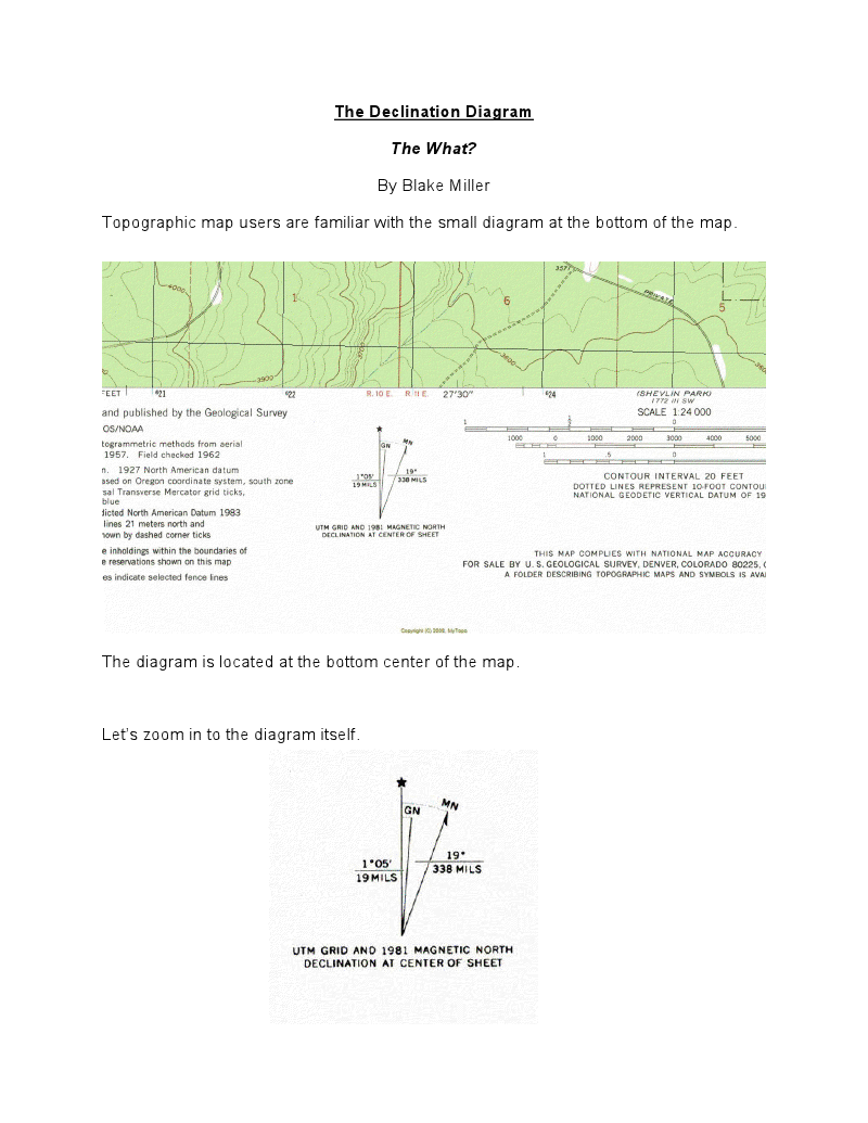 declination on topographical maps | Survival Common Sense Blog
