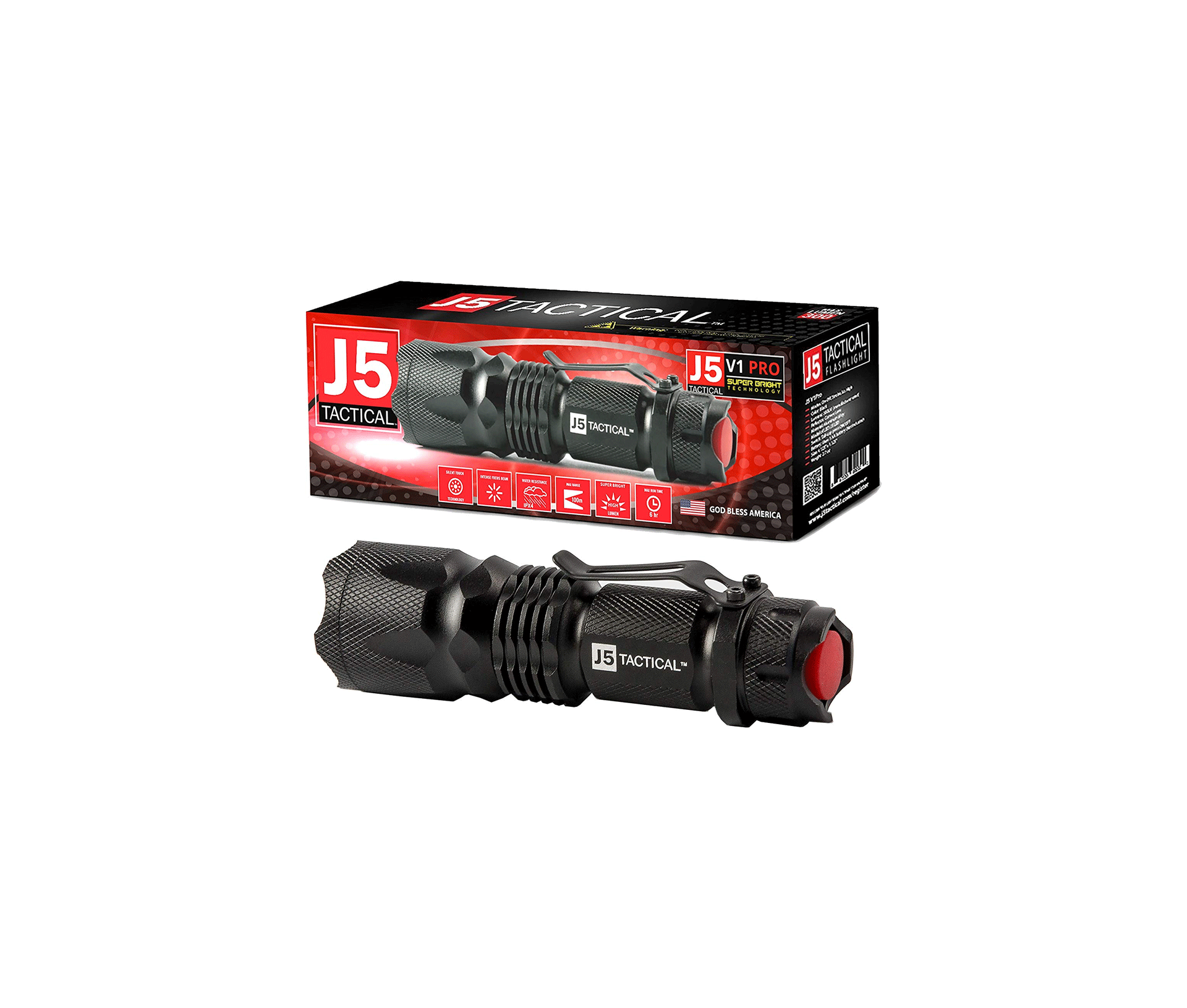 J5 Tactical V1PRO Flashlight Review Survival Front