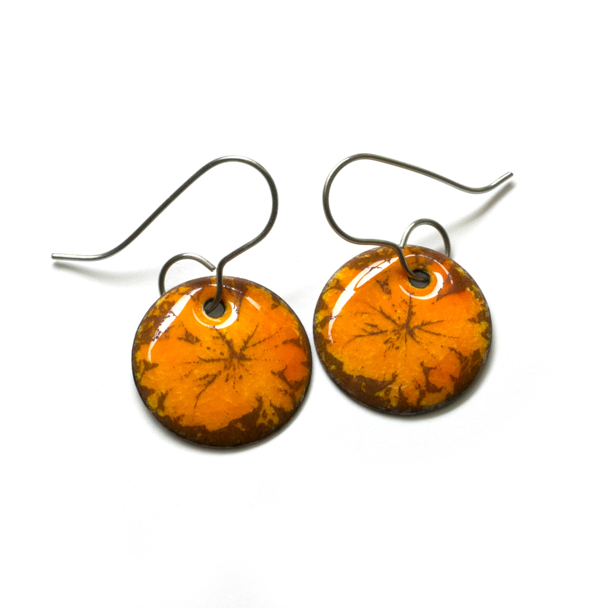 Orange Botanical Earrings III