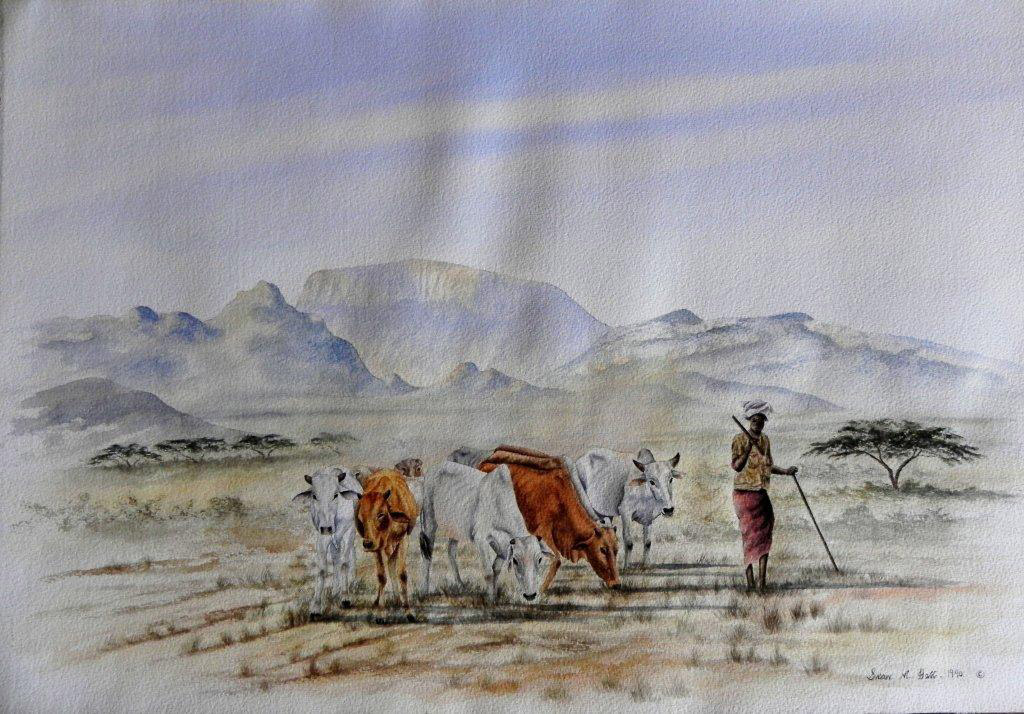 Susan M. Hall, gallery, African wildlife paintings in water colours or