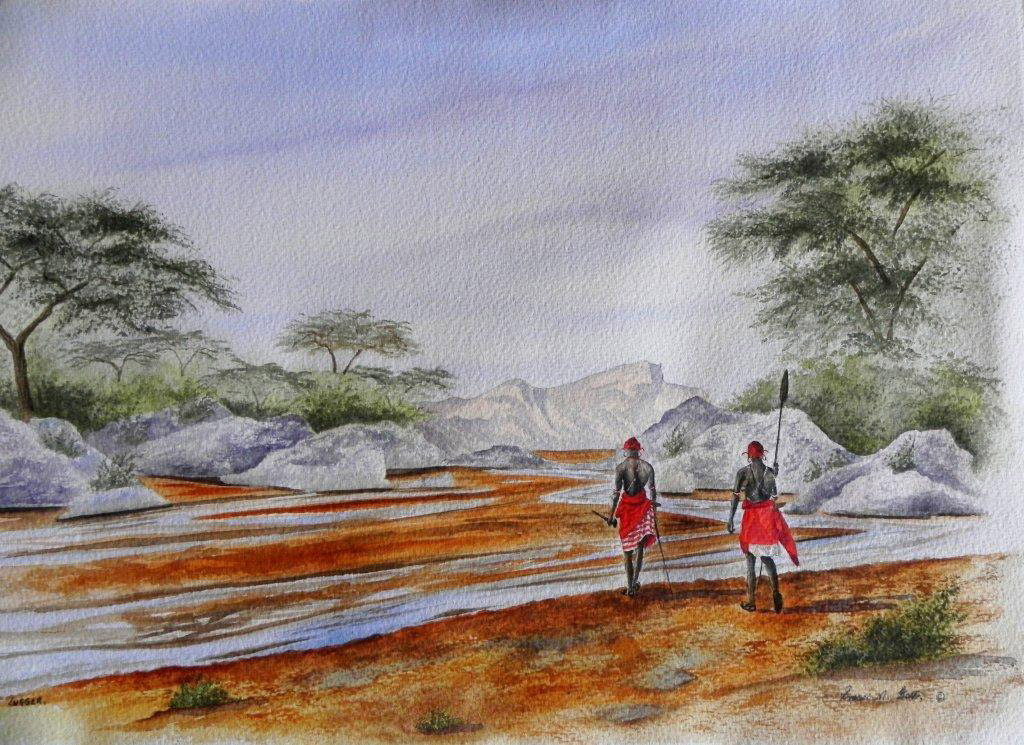 Susan M. Hall, gallery, African wildlife paintings in water colours or