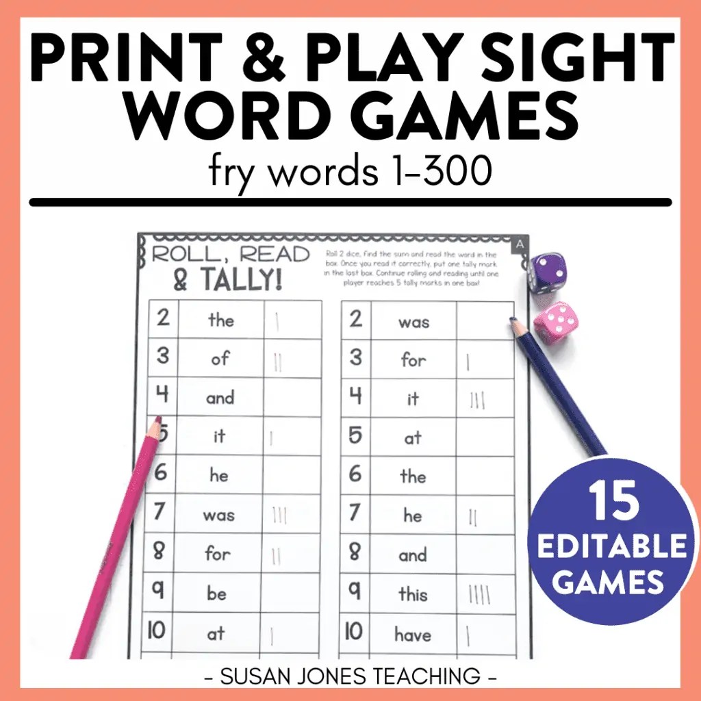 Sight Word Games: Print, Play, LEARN! - Susan Jones