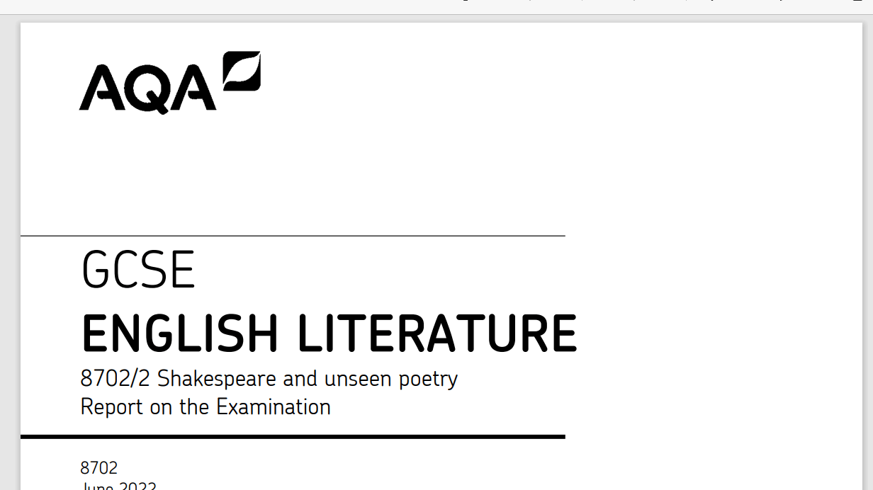 Why I love…Summarising the AQA Literature Exam Reports; 19thC, Modern