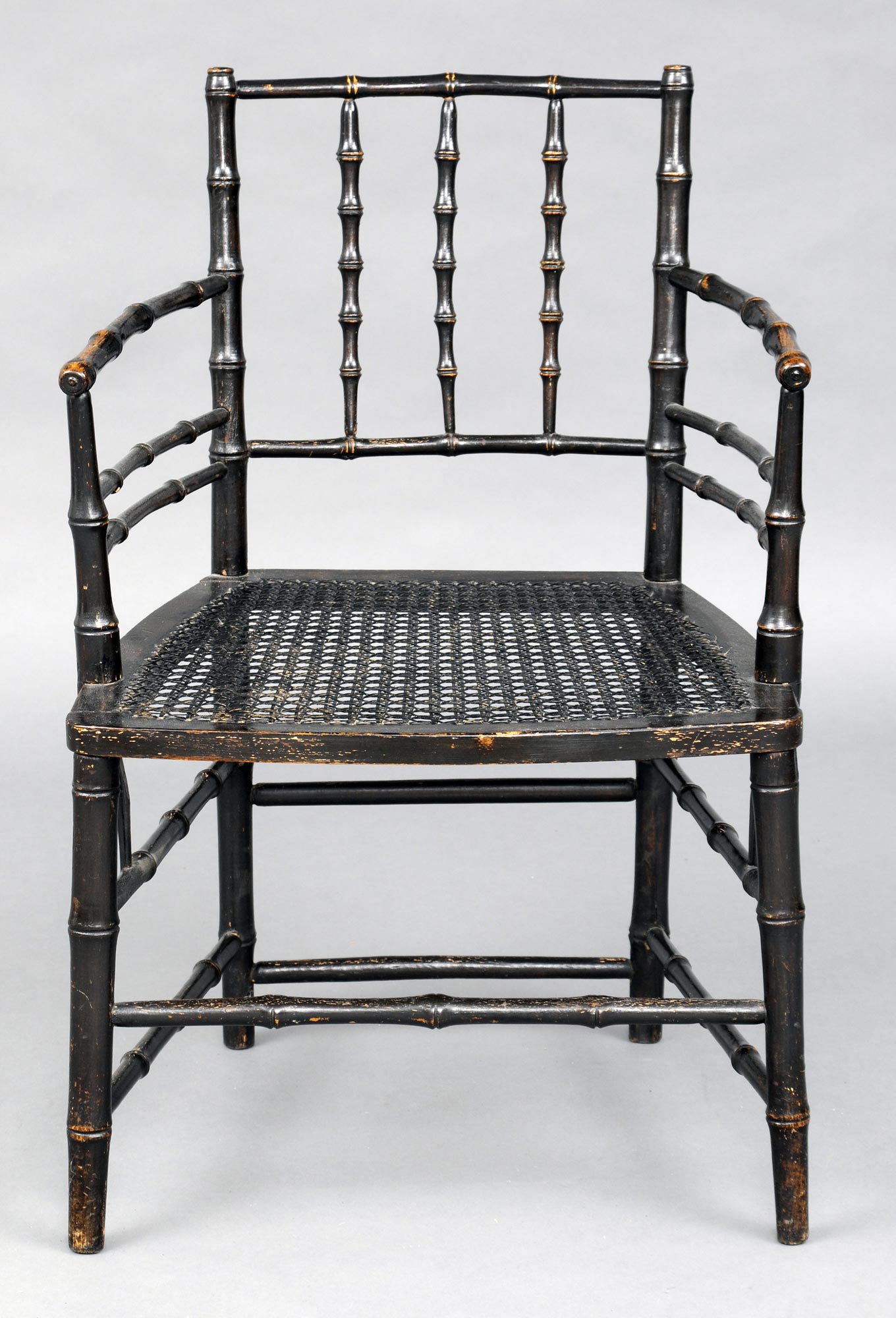 Antique Armchairs Regency FauxBamboo Ebonized Antique Armchair