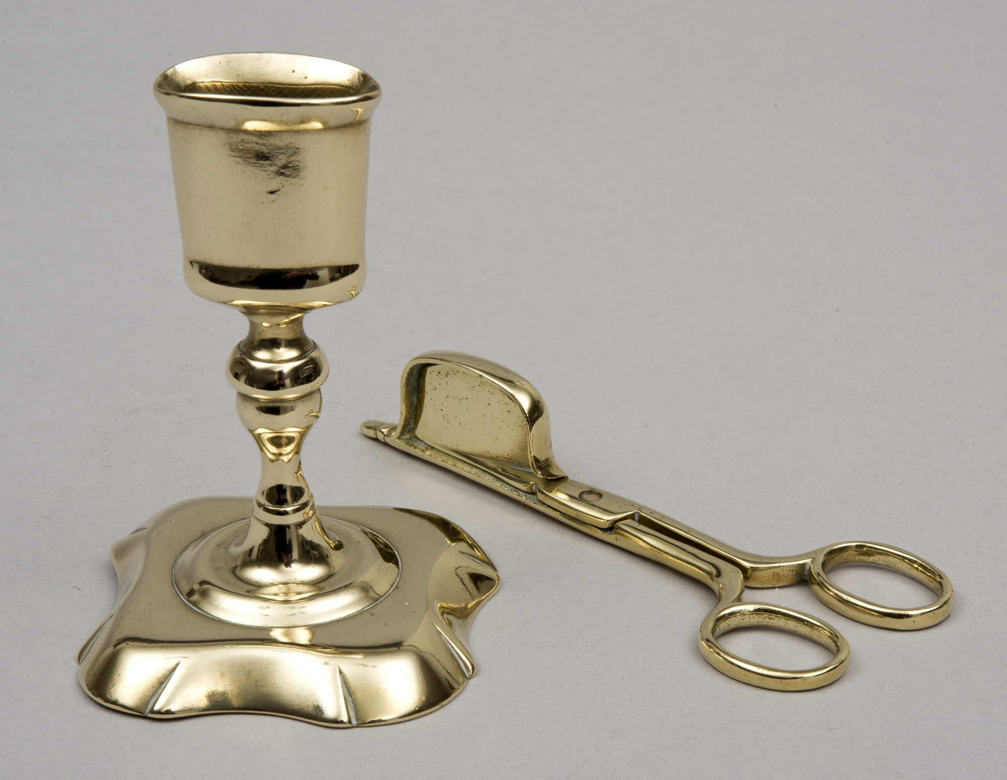 Antique English Queen Anne Brass Candle Snuffer
