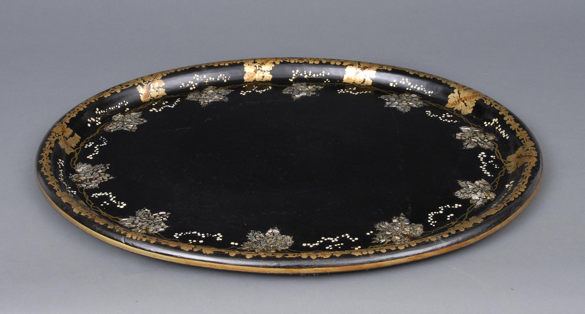 Antique Lacquered Papier Mache Tray, Circa 1880