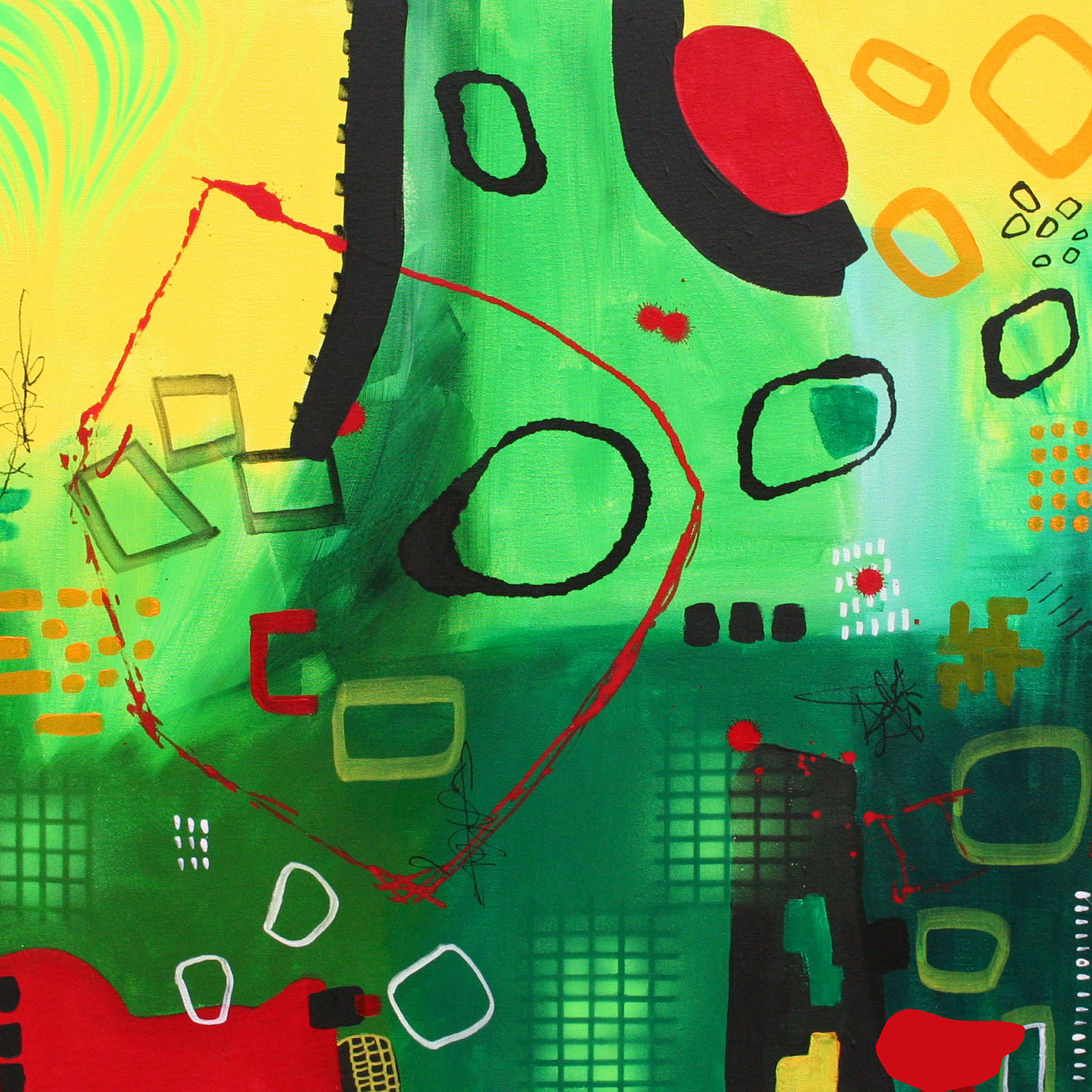 70x70cm Acrylic The Journey Abstract Painting Susan Wooler Art