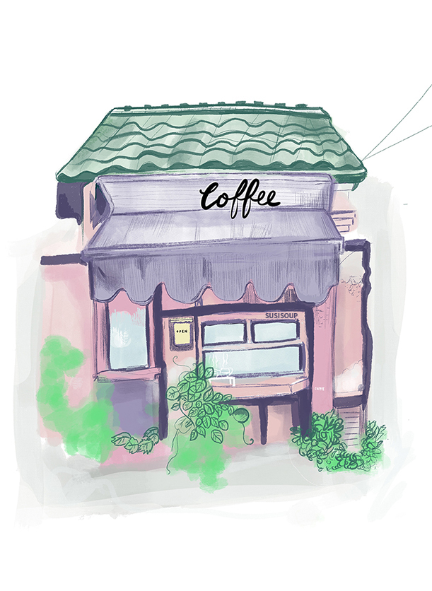 Cute Coffee Shop Illustration Susisoup