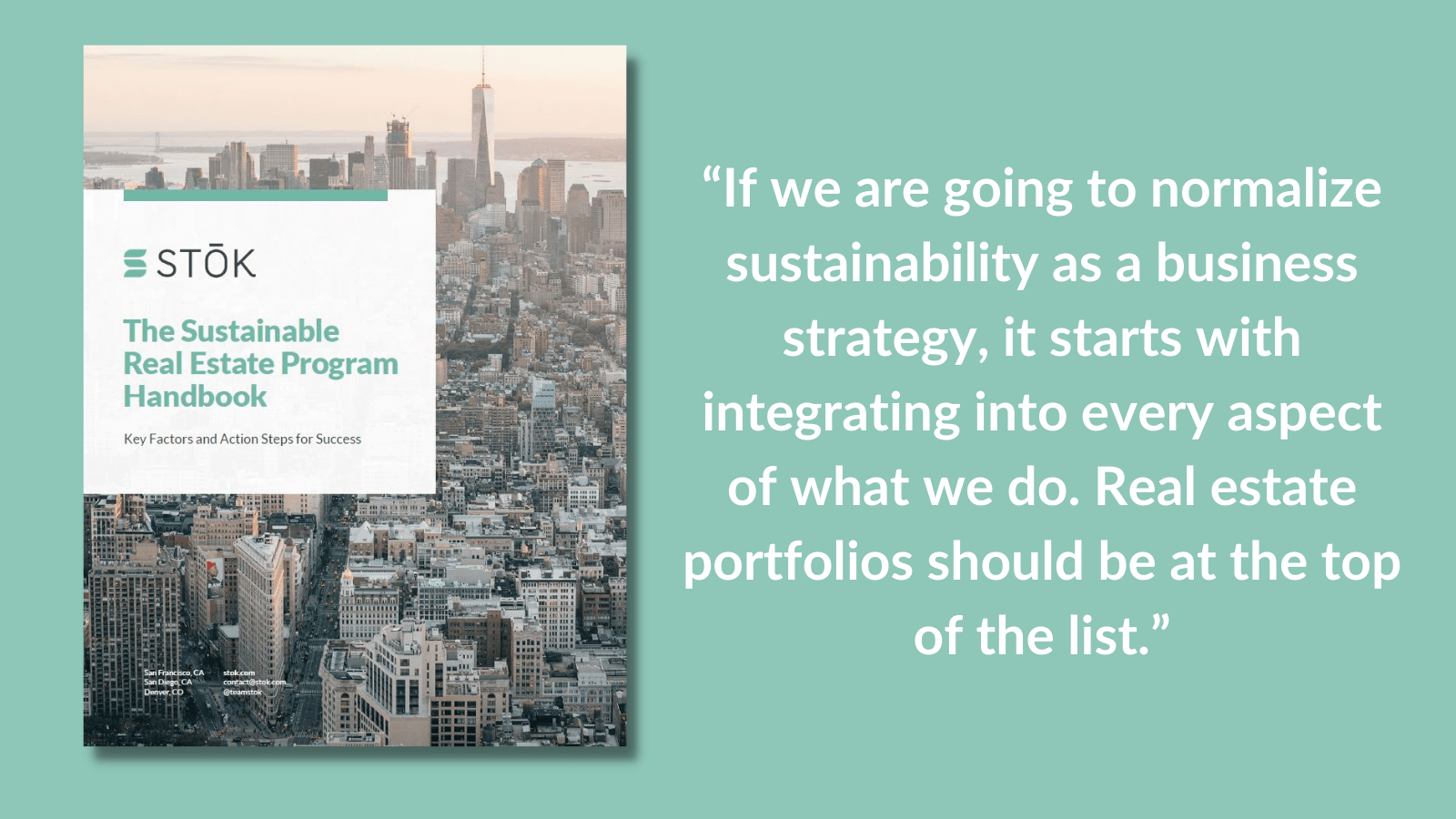 Stok Releases The Sustainable Real Estate Program Handbook ASAP A