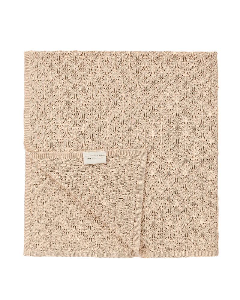 Knit Blanket Classic Pointelle. Eggshell SUSUKOSHI™ ススコシ