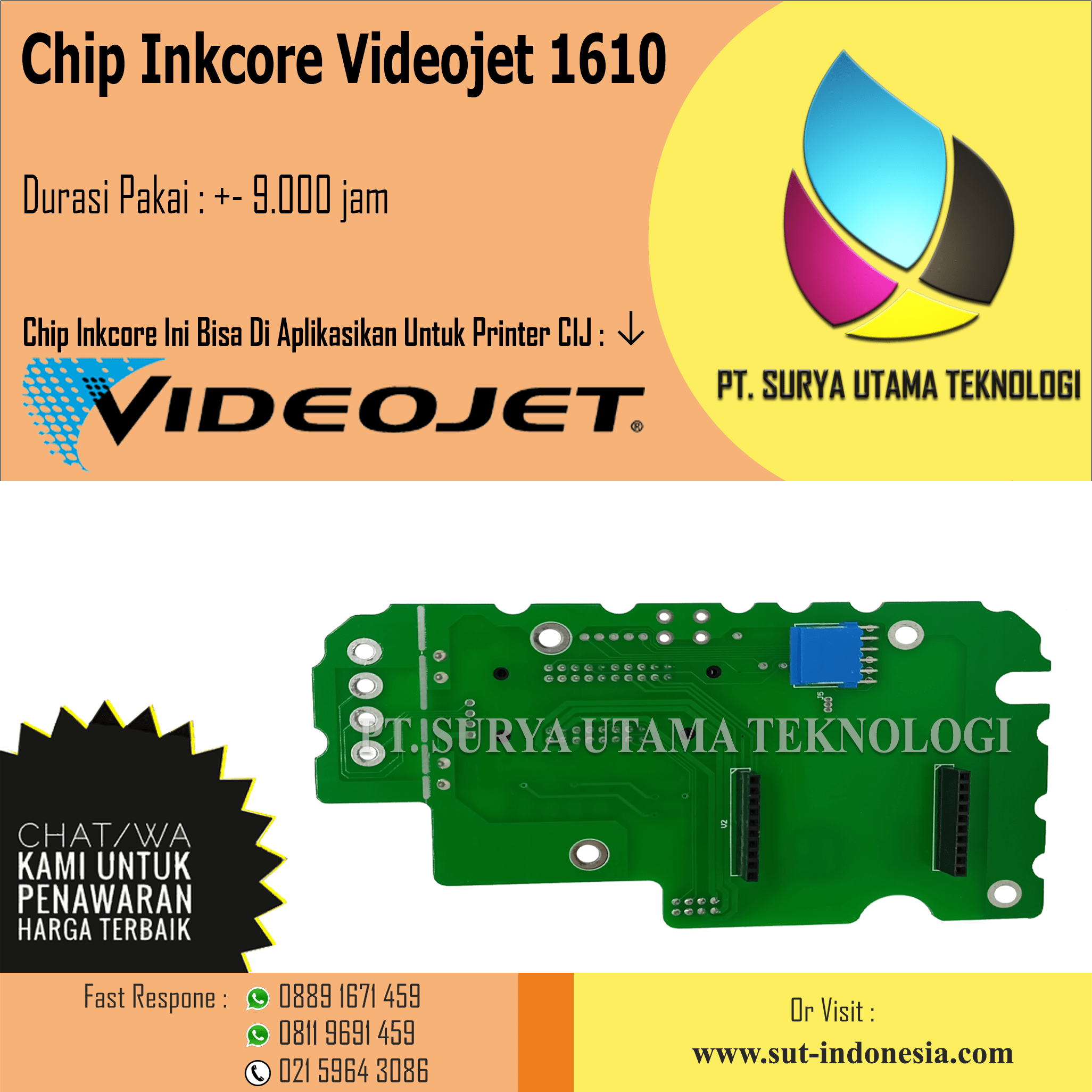 CHIP INKCORE VIDEOJET 1610 PT Surya Utama Teknologi