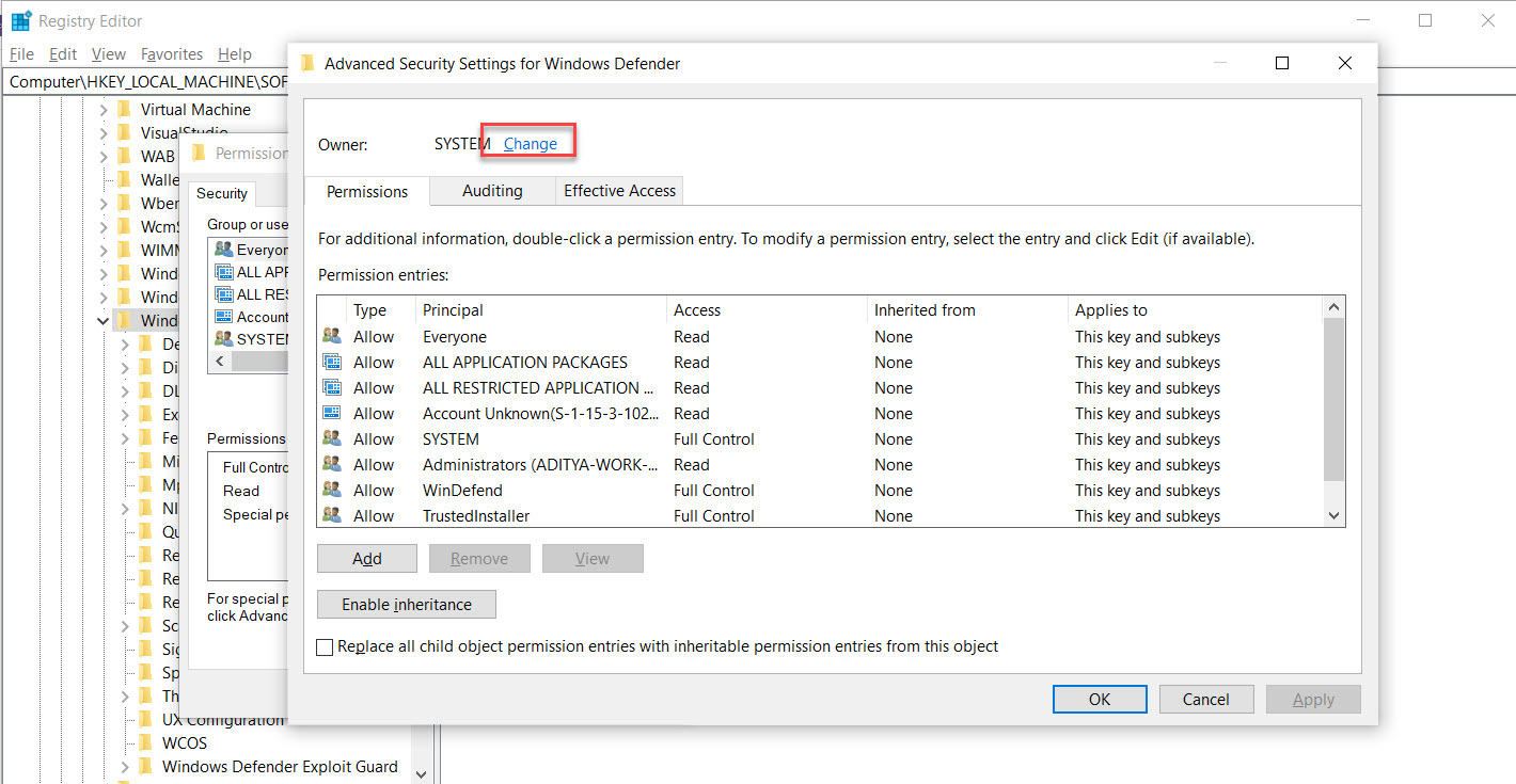 How to make changes to Protected Windows Registry Keys Sutaantra