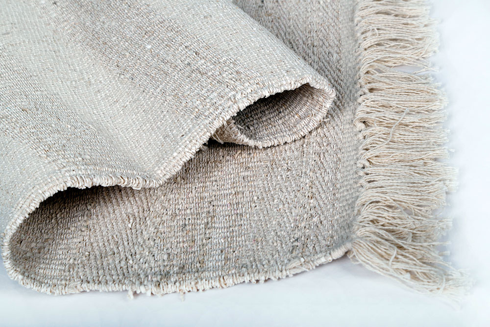 Handwoven Rice Paper and Cotton Rug Sutrakaar Creations