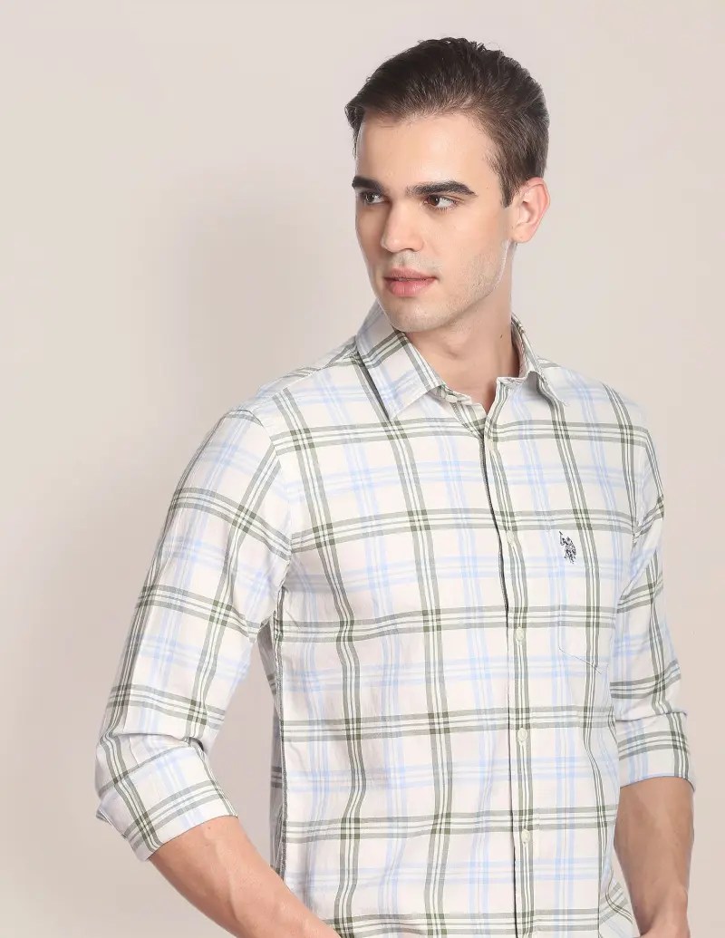 Buy Matt Check Oxford Casual Shirt Online at Best Price in India