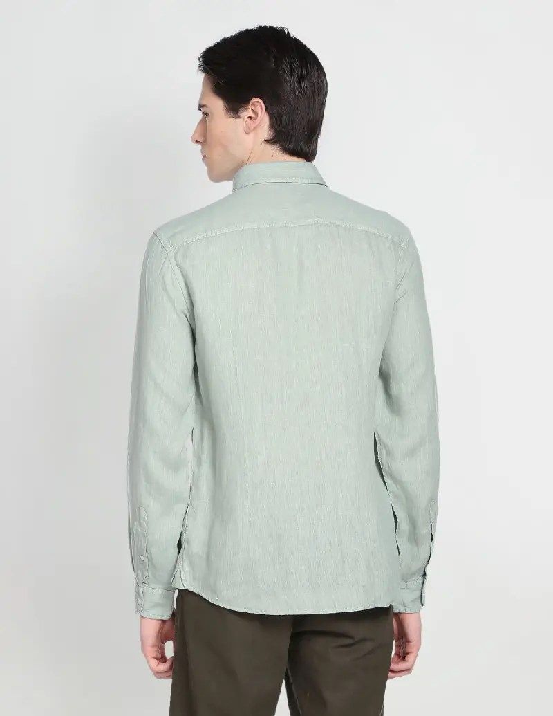 Buy Linen Solid Laundered Shirt Online at Best Price in India Suvidha