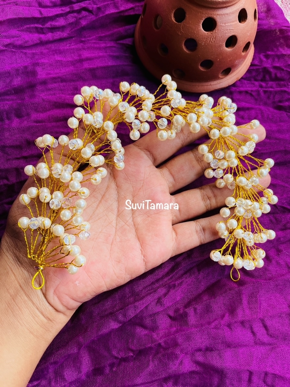Pearl Tiara Hair Accessory Suvitamara