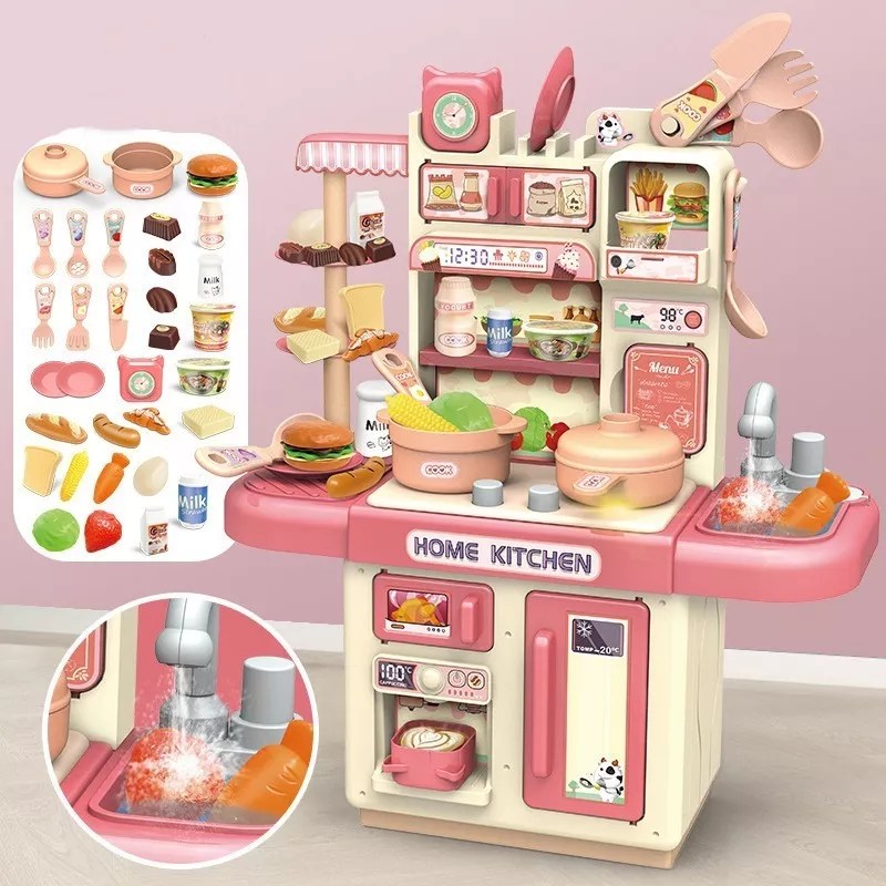 Dream Kitchen DIY Toy Home Cooking Set with Light Sound Water & Steam