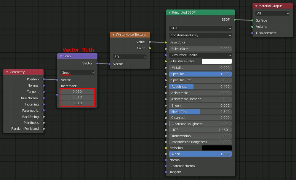 Blender Cycles White Noise Texture ぬの部屋（仮）