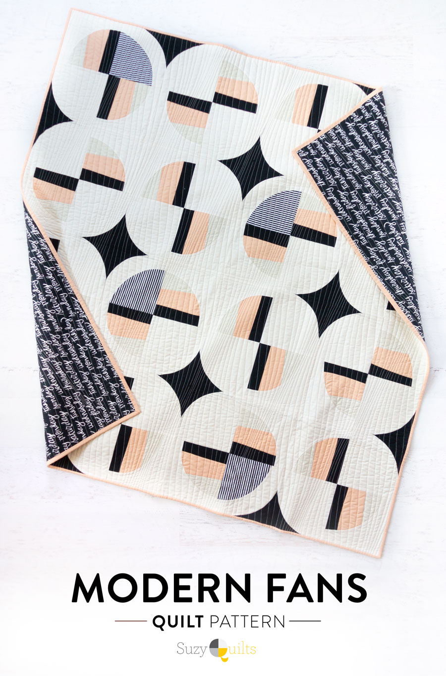 Modern Fans Quilt Pattern Video Tutorial included! Suzy Quilts