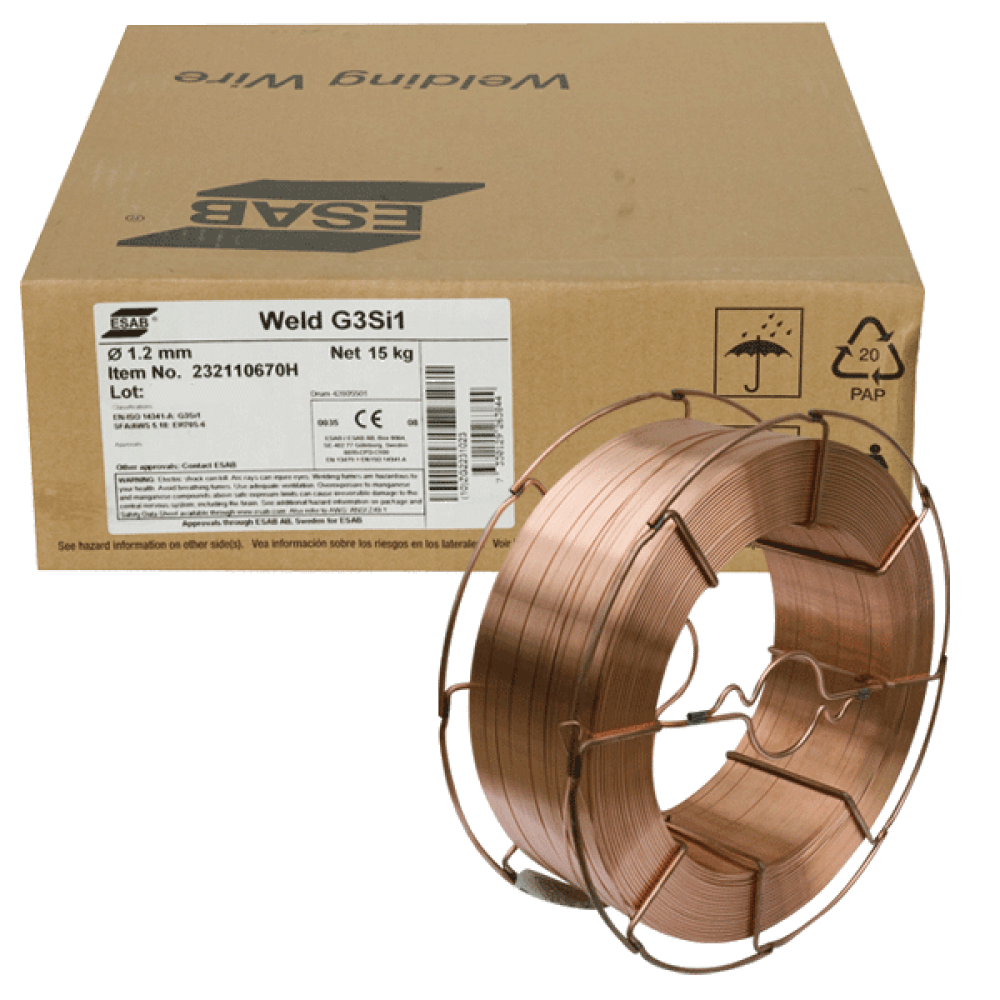 Сварочная проволока WELD G3Si1 1,2мм 15kg арт.232112670H (ESAB). Узнать
